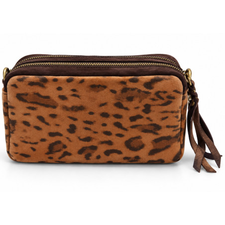 Mila Louise Tata XS PA1 Petit Sac Trotteur Motif Panthère Brun dos