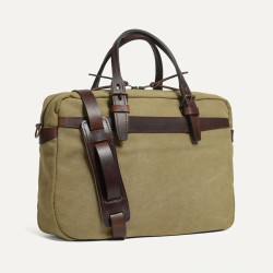 Bleu de Chauffe Sac Business Ledger Toile et Cuir Kaki Us profil