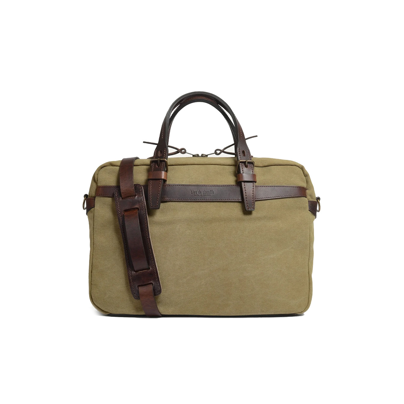 Bleu de Chauffe Sac Business Ledger Toile et Cuir Kaki Us
