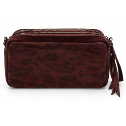 Mila Louise Tata XS PA1 Petit Sac Trotteur Motif Panthère Rouge