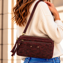 Mila Louise Tata XS PA1 Petit Sac Trotteur Motif Panthère Rouge porté