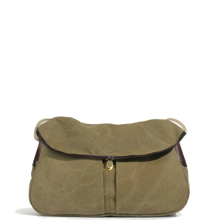 Bleu De Chauffe Léon Sac Besace En Toile Kaki US FACE
