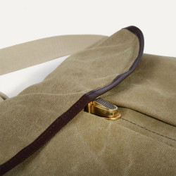 Bleu De Chauffe Léon Sac Besace En Toile Kaki US détails