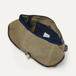 Bleu De Chauffe Léon Sac Besace En Toile Kaki US ouvert