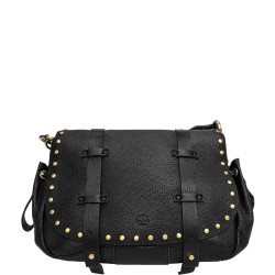 Mila Louise Tess C1 CL Sac Besace Cloutés En Cuir Noir