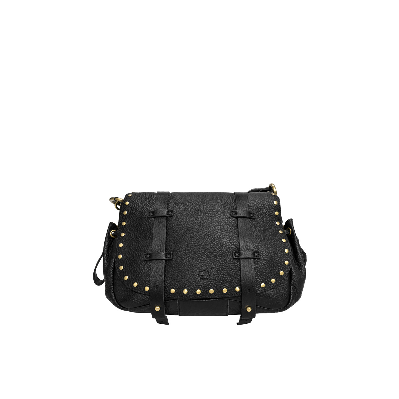 Mila Louise Tess C1 CL Sac Besace Cloutés En Cuir Noir