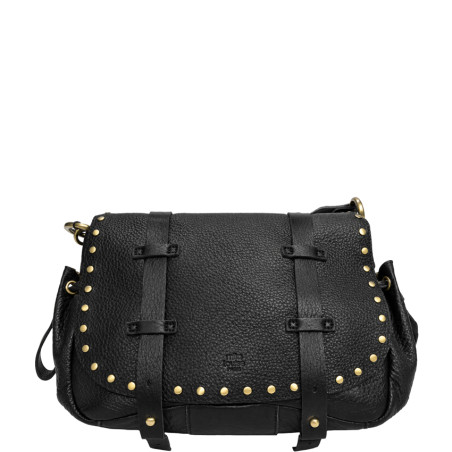 Mila Louise Tess C1 CL Sac Besace Cloutés En Cuir Noir
