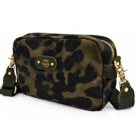 Mila Louise Trott L LP3 Sac Trotteur Léopard Kaki Dark côté