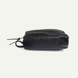 Bleu de Chauffe Zazou Leather Toiletry Bag Black Liscio