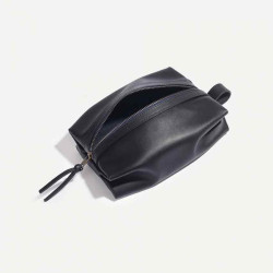 Bleu de Chauffe Zazou Leather Toiletry Bag Black Liscio