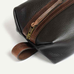 Bleu de Chauffe Zazou Leather Toiletry Bag Brown