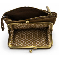 Mila Louise Uzu CC Coin Purse in Ochre Leather