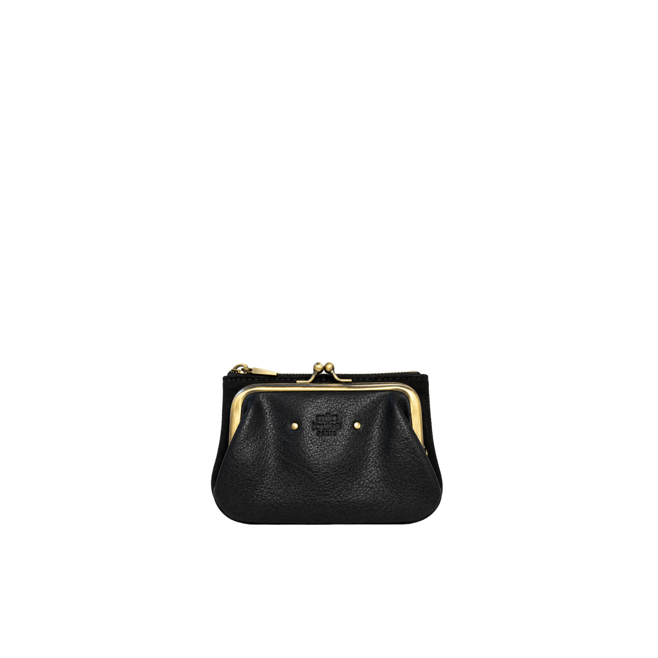 Mila Louise Uzu CC Coin Purse in Black Leather