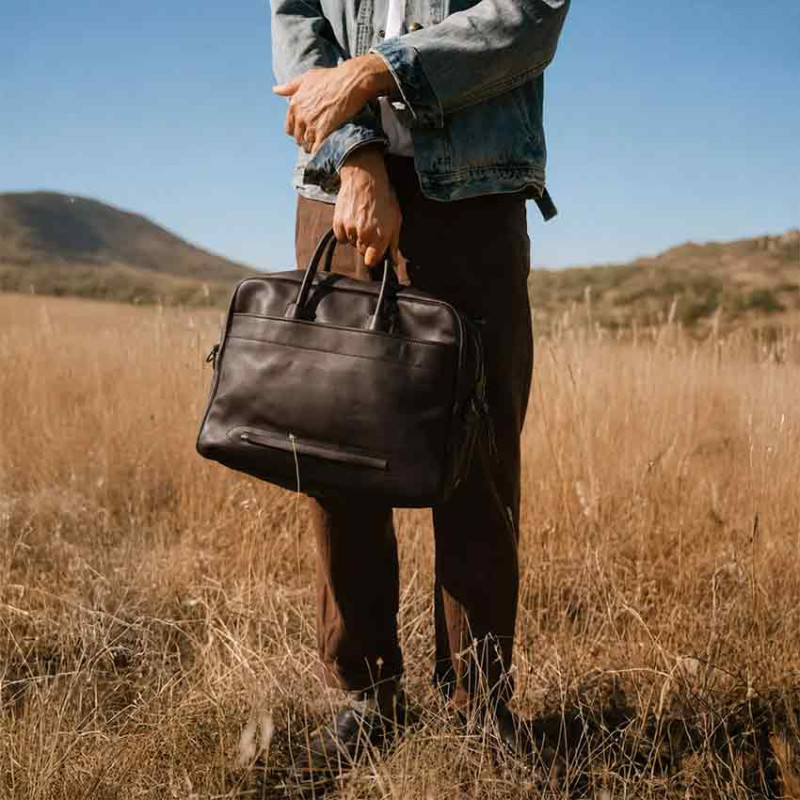 Bleu de Chauffe Zeppo Solo Sac Business Liscio Marron