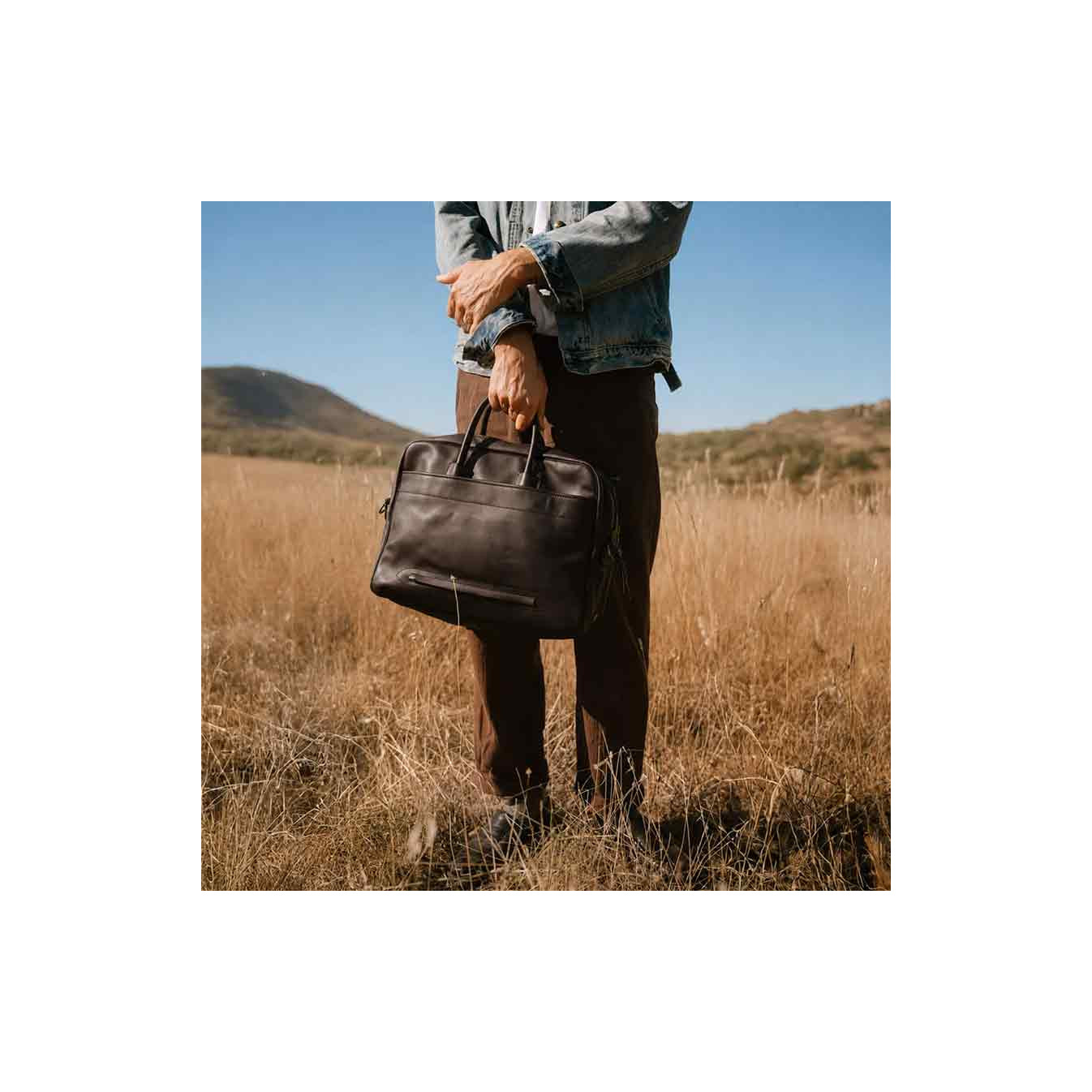 Bleu de Chauffe Zeppo Solo Sac Business Liscio Marron