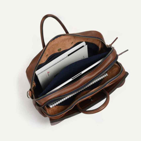Bleu de Chauffe Zeppo Solo Sac Business Brun Ambré ouvert 2