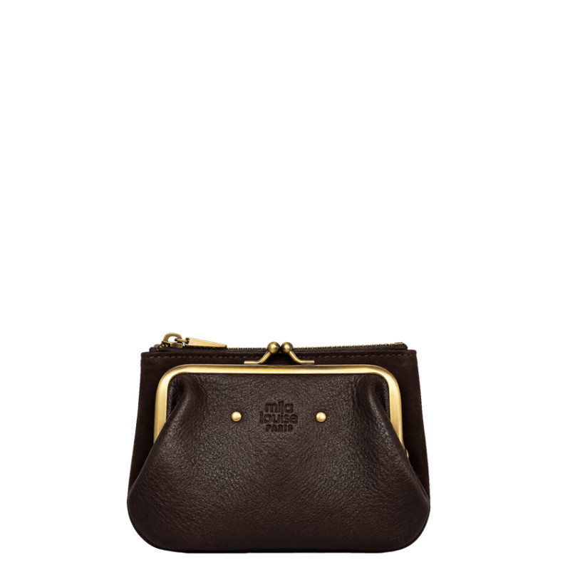 Mila Louise Uzu CC Porte-Monnaie En Cuir Brun