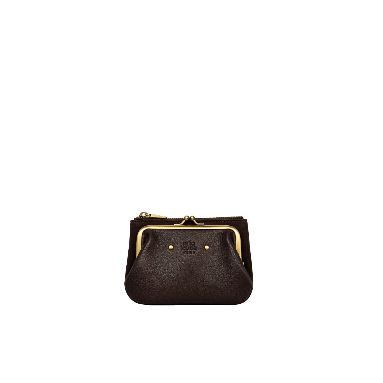 Mila Louise Uzu CC Coin Purse in Brown Leather