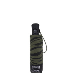 Isotoner Parapluie compact automatique Zèbre Kaki