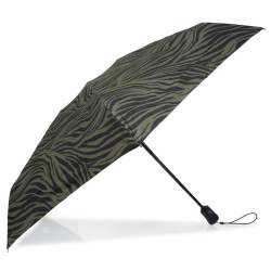 Isotoner Parapluie compact automatique Zèbre Kaki