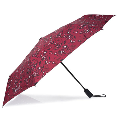 Isotoner Parapluie Pliant Automatique Bandana Bordeaux ouvert