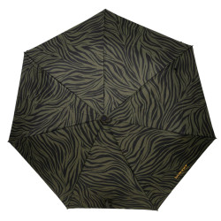 Isotoner Parapluie Pliant Automatique Zèbre Kaki