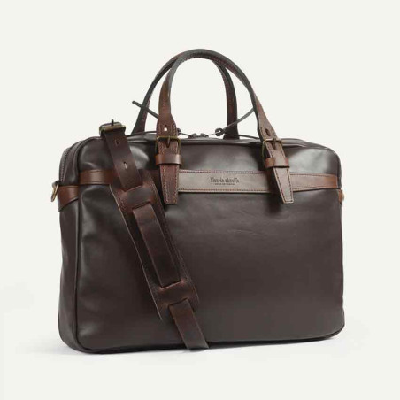 Bleu de Chauffe Sac Business Ledger Marron cote