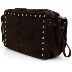Mila Louise Zaza V Sac Porté Travers En Cuir Velours Brun Dark