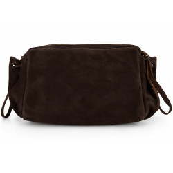 Mila Louise Zaza V Crossbody Leather Suede Brown Dark Bag
