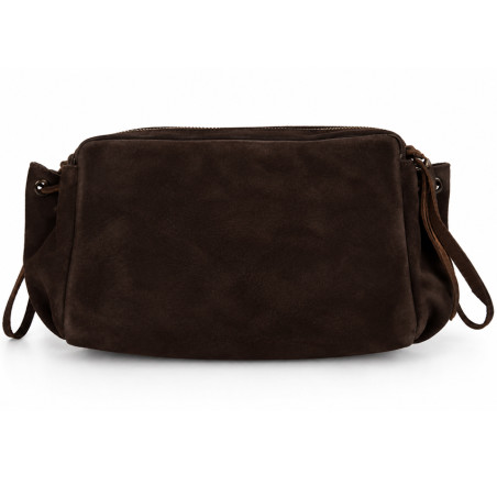 Mila Louise Zaza V Sac Porté Travers En Cuir Velours Brun Dark dos