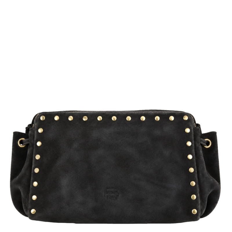 Mila Louise Zaza V Crossbody Leather Suede Dark Khaki Bag