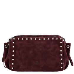 Mila Louise Zaza V Crossbody Leather Suede Red Bag