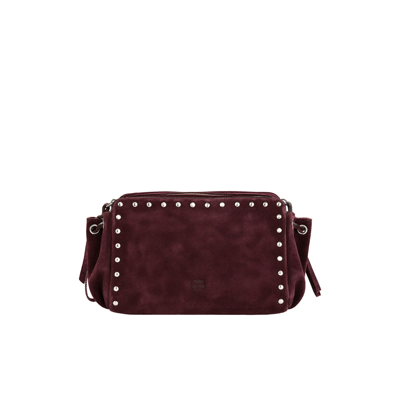 Mila Louise Zaza V Sac Porté Travers En Cuir Velours Rouge