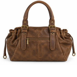 Farfouillette Sac Shopping Effet Brillant Camel