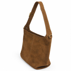 Farfouillette Sac Besace Effet Velours Moka