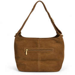 Farfouillette Sac Besace Effet Velours Moka dos