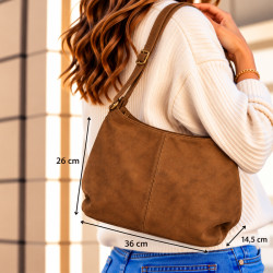 Farfouillette Sac Besace Effet Velours Moka porté