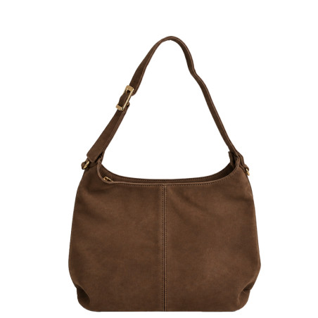 Farfouillette Sac Besace Effet Velours Café