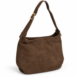 Farfouillette Sac Besace Effet Velours Café