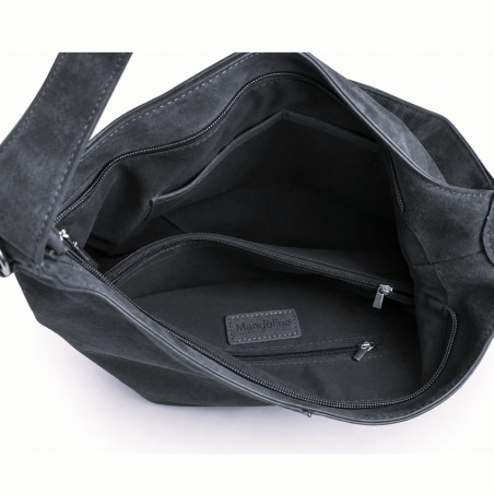 Farfouillette Sac Besace Effet Velours Café ouvert