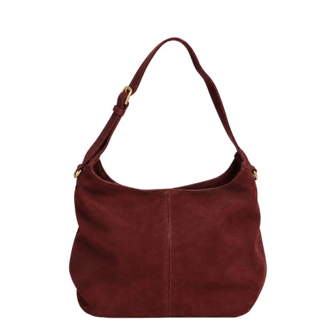 Farfouillette Sac Besace Effet Velours Prune
