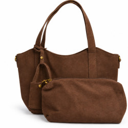 Farfouillette Sac Shopping 2 En 1 Café  pochette