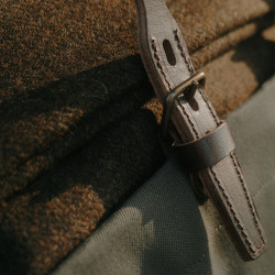 Bleu de Chauffe Sac de Voyage Cabine Toile Et Cuir Kaki BM Tweed details