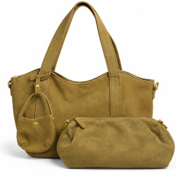 Farfouillette Sac Shopping 2 En 1 Taupe pochette
