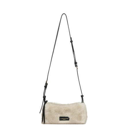 Lancaster Moumoute Petit Sac Trotteur Rectangle 518-085 Ecru Noir bandoulière