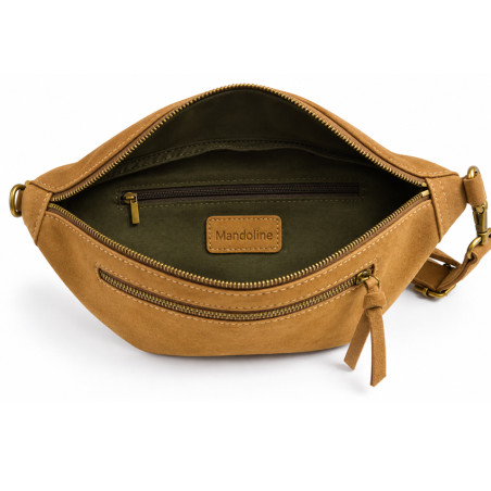 Farfouillette Sac Banane Zippé & Végan Fauve ouvert