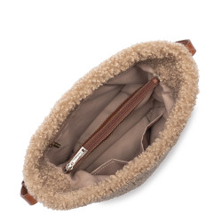 Lancaster Moumoute Sac Seau 518-089 Ecru Cognac ouvert