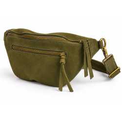Farfouillette Zippered Vegan Banana Bag in Khaki