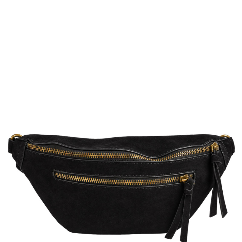 Farfouillette Sac Banane Zippé & Végan Noir face