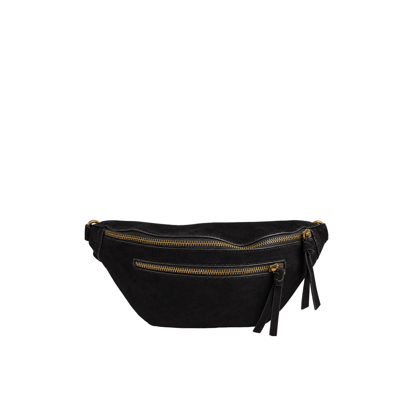 Farfouillette Zippered Vegan Black Banana Bag